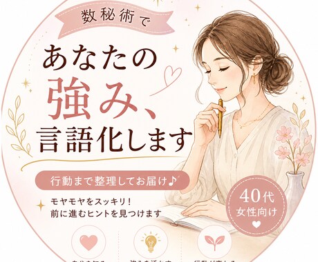 あなたの数字から“今すぐ使える強み3つ”出します 数秘術で“今すぐ使える強みと行動3つ”出します イメージ1