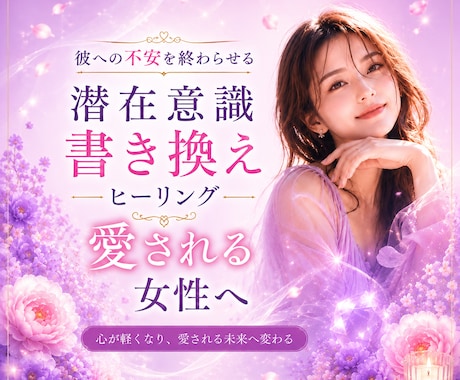 彼への不安を癒し、愛され女性へ潜在意識書き換えます 不安・執着・恋愛の苦しさを潜在意識レベルから癒します イメージ1