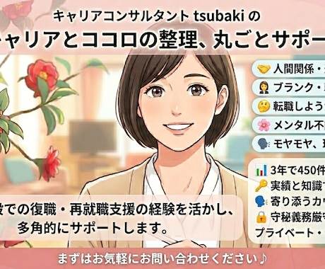 お仕事を含めた、人生のお悩みをお聴きします 上手く話せなくても大丈夫、まずは今の気持ちを聴かせてください イメージ1