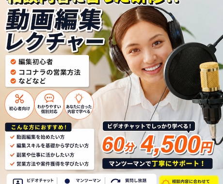 動画編集やココナラ営業手法をレクチャー致します これから始める・副業を考えてる方必見！ イメージ1