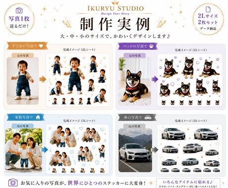 写真でオリジナルステッカーをデザインします お気に入りの写真をオリジナルステッカーにしてみませんか？ イメージ2