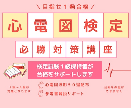 心電図検定合格を導きます 心電図検定1級保持者が心電図の判読方法を伝授します イメージ1