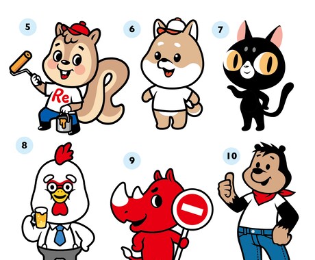 オリジナリティーのあるキャラクターをデザインします ポップからクール、シュールなイメージも幅広く表現いたします イメージ2