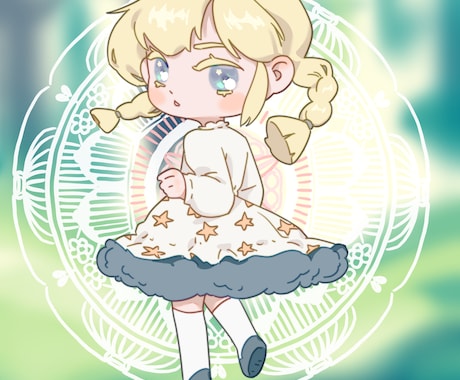 派手なロリータ服の可愛いミニキャラクターを描きます 国内外で経験がある現役イラストレーターが描きます！ イメージ2