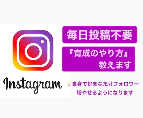 初心者大歓迎！　Instagramの育て方教えます インスタの法則をおさえれば誰でもフォロワー増やせます イメージ1