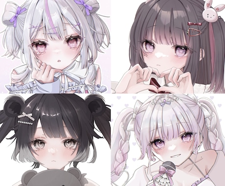 透明感のあるかわいいイラスト*.ﾟ描きます アイコン・サムネ・1枚絵◎かわいいイラストお任せください！ イメージ2