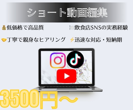 SNSショート動画編集を素材提供のみでいたします イメージ1