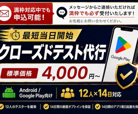 Androidクローズドテスト実施を代行します イメージ1