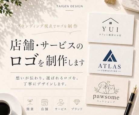 店舗・サービスのロゴを制作します ブランディング視点で「想い」と「印象」が伝わるロゴを制作 イメージ1