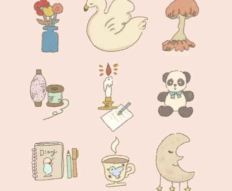 ほんわかイラストを作成します 大人可愛いイラスト作成　商用利用可！ イメージ1