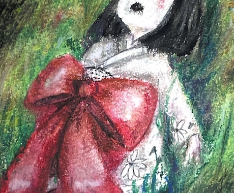 ゆるかわ×ほんのりホラーなイラストを制作します クレヨンの温かみで描く、かわいくてちょっぴりほらーな世界 イメージ1