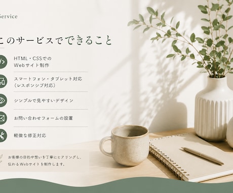 初めてでも安心。丁寧にWebサイトを制作します 相談しやすさ・話しやすさを大切に、丁寧に制作します！ イメージ2
