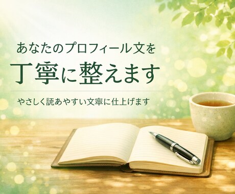 伝わるプロフィールに整えます 伝わる自己紹介に整えます。静かに、あなたらしさを残したまま。 イメージ1