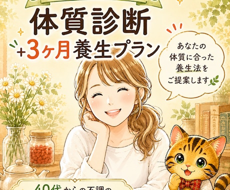 体質診断＋3ヶ月養生プランをご提案します 40代からの不調の原因を体質から根本解決 イメージ1