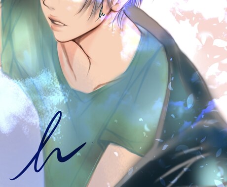 1枚絵、透明感のある男の子の絵を描きます 1枚絵.YouTube やspoon配信用アイコンを描きます イメージ2