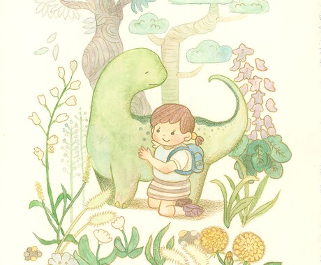 絵本のような世界観を描きます 透明水彩で描くあなただけの一枚絵【アナログ原画対応】 イメージ2