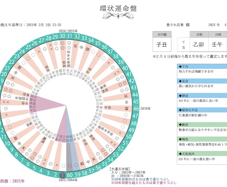 あなただけの60年サイクル表で運勢の流れを読みます 経営判断に、人生設計に。長期戦略は運気を知る人が勝つ！ イメージ1