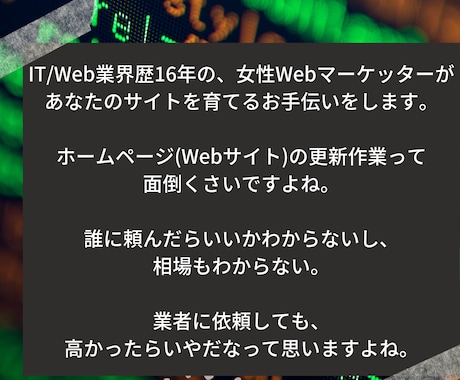 Webサイトの更新を代行します Web業界16年のWebマーケッターがあなたをサポートします イメージ2