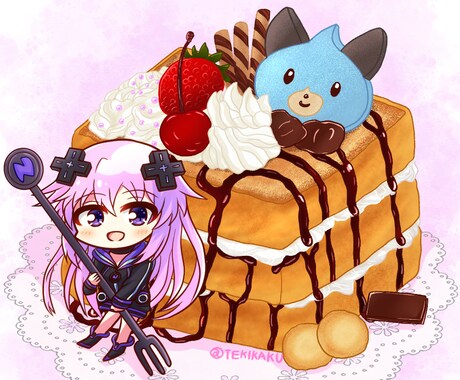 食べ物×人物のデフォルメイラスト制作します 食べ物にデフォルメなどを添えたイラストをお描きします イメージ2