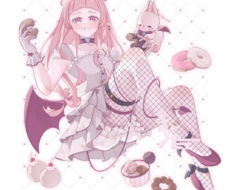 SNS・MV・動画などに使用する一枚絵を制作します あなたの大切なキャラクターを、かわいく一枚のイラストに！ イメージ2