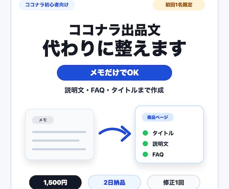 出品文をわかりやすく整えます イメージ1