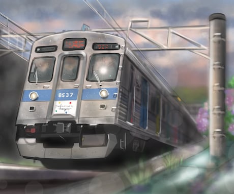 風景と鉄道の絵描きます 街中から郊外まで、天気問わず描きます。 イメージ1
