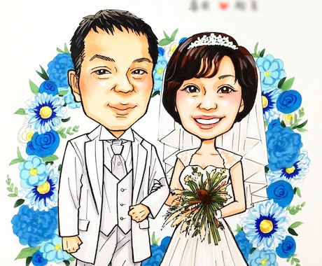 結婚式のウェルカムボードを手描きで制作します ★下書き確認あり！結婚祝いのプレゼント、結婚記念にぜひ♡ イメージ1