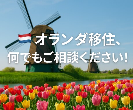 オランダ移住相談、何でもお伝えします 学校選び・家探し・起業まで全般対応しています！ イメージ1