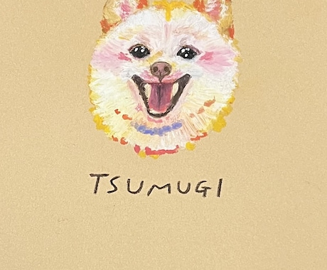 顔のみ / 大切な愛犬の似顔絵を描きます ご家族の好きな色で愛犬の似顔絵を手描きでお届けします イメージ1