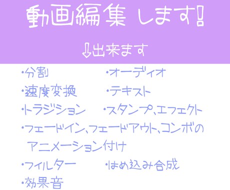動画編集 します 丁寧かつ迅速に!Pro程機能はありませんがそこそこの編集可能 イメージ1