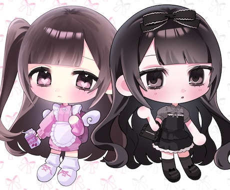 萌え系♡のかわいい女の子のミニキャラを描きます ◆商用利用可！アイコン・グッズ制作・動画内イラスト等にぜひ♪ イメージ1