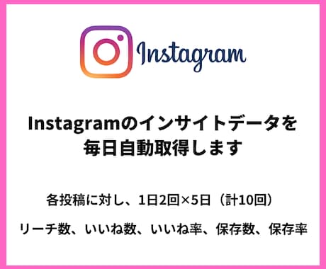 Instagramの分析自動化シートを販売します 各投稿のいいね、保存数、リーチ数をスプレッドシートに自動出力 イメージ1