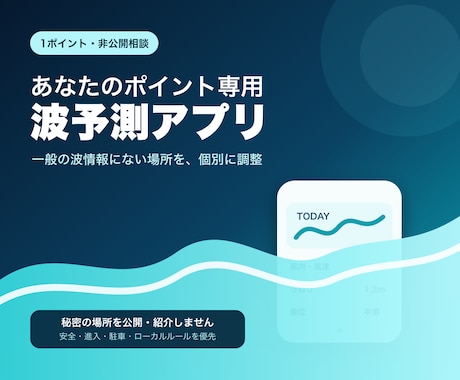 サーフィン専用の波予報Webアプリを個別制作します イメージ1