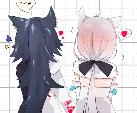 かわいいふわふわ女の子のイラストおかきします かわいい女の子のイラストを描くのが得意です イメージ1