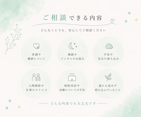女性医師がじっくりお話うかがいます 相談内容はなんでもOKです。安心してお話ください！ イメージ2
