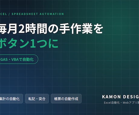 Excelの繰り返し作業を自動化します 毎月2時間の手作業を、ボタン1つに変えます イメージ1