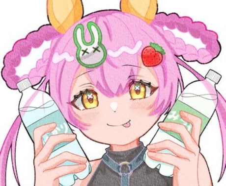 単色背景のかわいいイラスト作成します SNSの顔となるアイコンを描かせていただきます！ イメージ1