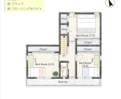 掲載用の間取り図をおしゃれに作成します 【写真・図面からAirbnb・民泊掲載用に作成】 イメージ2