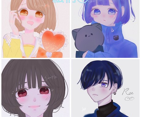 絵柄のテイスト多め✿アイコン作成などします アイコンイラスト/キャラデザ/絵柄テイスト多数 イメージ2