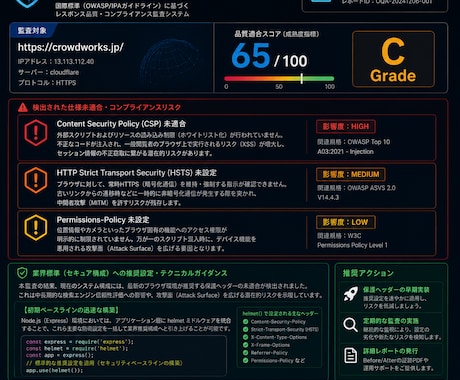 最新ブラウザ規格に適合Webサーバー設定を承ります 【OWASP基準】広告を壊さないCSP調整＆保護ヘッダー実装 イメージ1