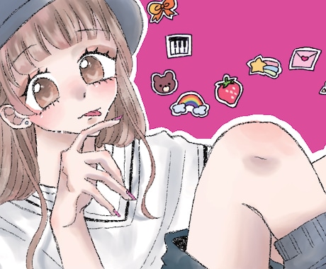 用途に合うイラストを描かせていただきます メイドさんコンカフェ嬢さんのイベントの特典用イラスト描きます イメージ1