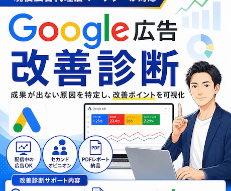 現役代理店がGoogle広告を改善診断します キーワード・広告文・CV計測まで実務目線で確認します イメージ1