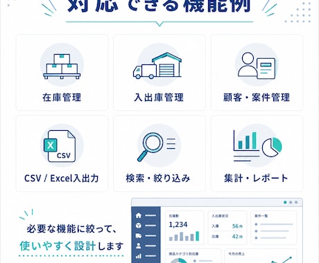 在庫・業務管理システムを開発します 現場に合わせた管理ツールをオーダーメイド開発 イメージ2