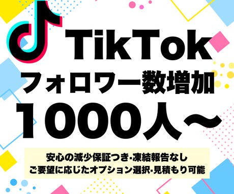TikTokのフォロワー数を1000人増加させます ★11月限定1500人まで同価格★12時間以内返信★ イメージ1