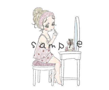 SNSアイコンなどのイラスト描きます きゅるるんおめめのふわっとしたイラスト イメージ1