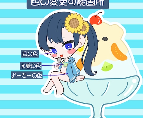可愛いかき氷のSDイラスト、ミニキャラ描きます イメージ1