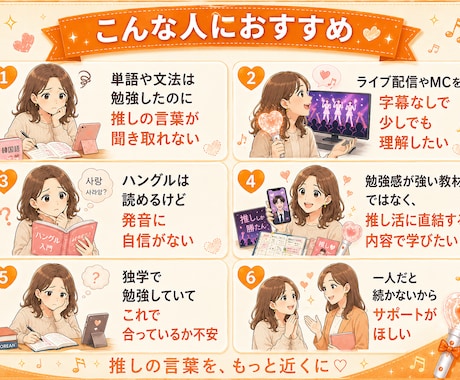 推し活に特化した韓国語1ヶ月伴走サポートします 初心者OK！推し活で楽しく聞き取り力UP♪ イメージ2