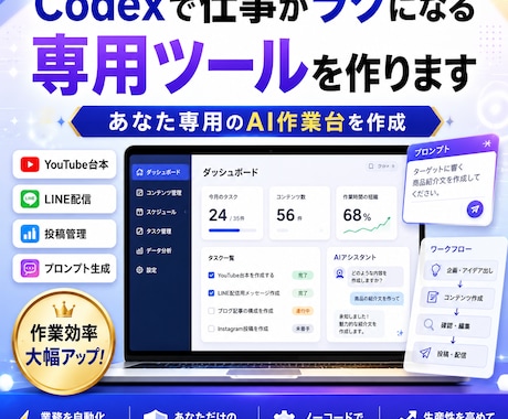 Codexで仕事がラクになる専用ツールを作ります 面倒な仕事をAI ツールで簡単に時短します イメージ1