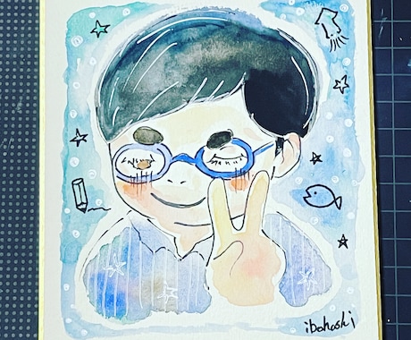 似顔絵描きます 水彩画で似顔絵(人、ペット)描きます♪ イメージ2