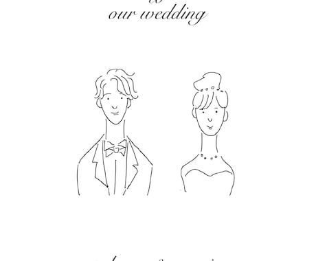 ウェルカムボードを作りますます 結婚式などにどうぞ、シンプルな似顔絵の イメージ2